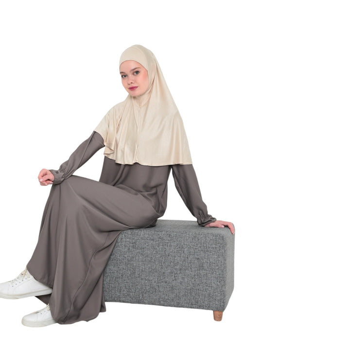 Abaya Satijn Taupe