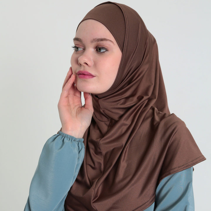Hijaab Stretch 2 Delig Taupe