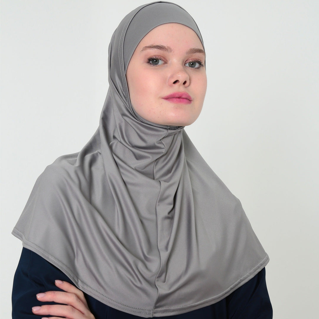 Hijaab Stretch 2 Delig Grijs
