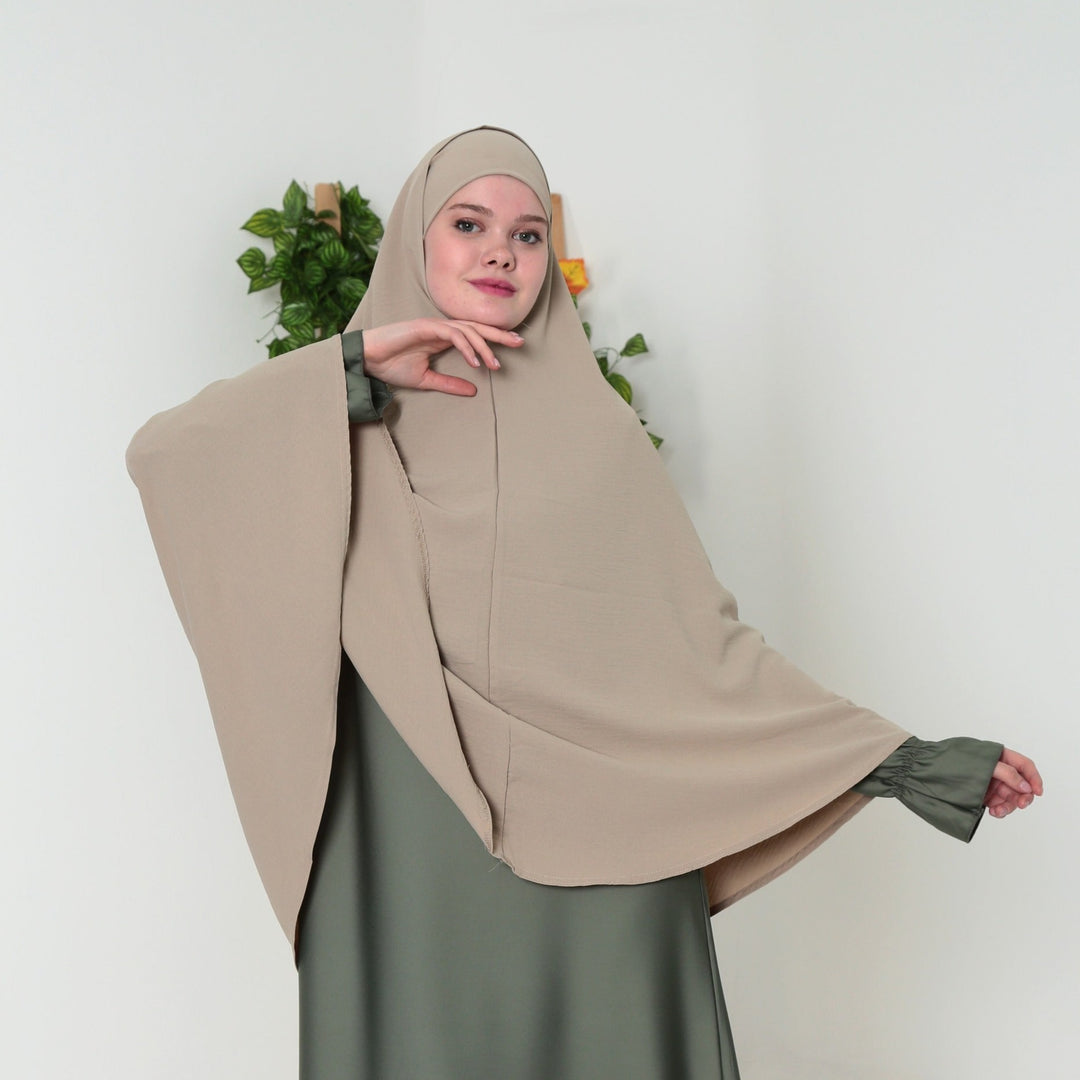 Saudi Heup khimar Beige Tint