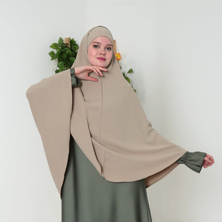 Saudi Heup khimar Beige Tint