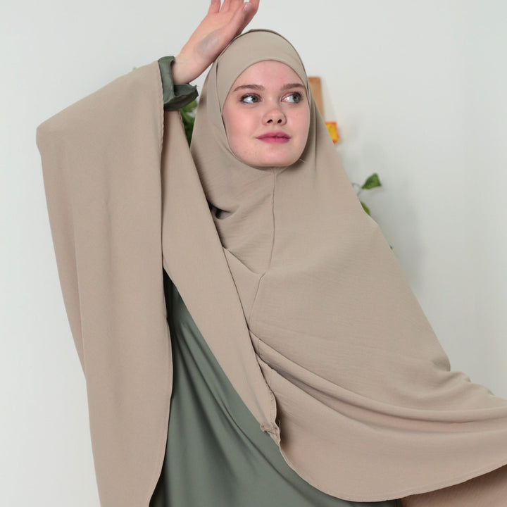 Saudi Heup khimar Beige Tint