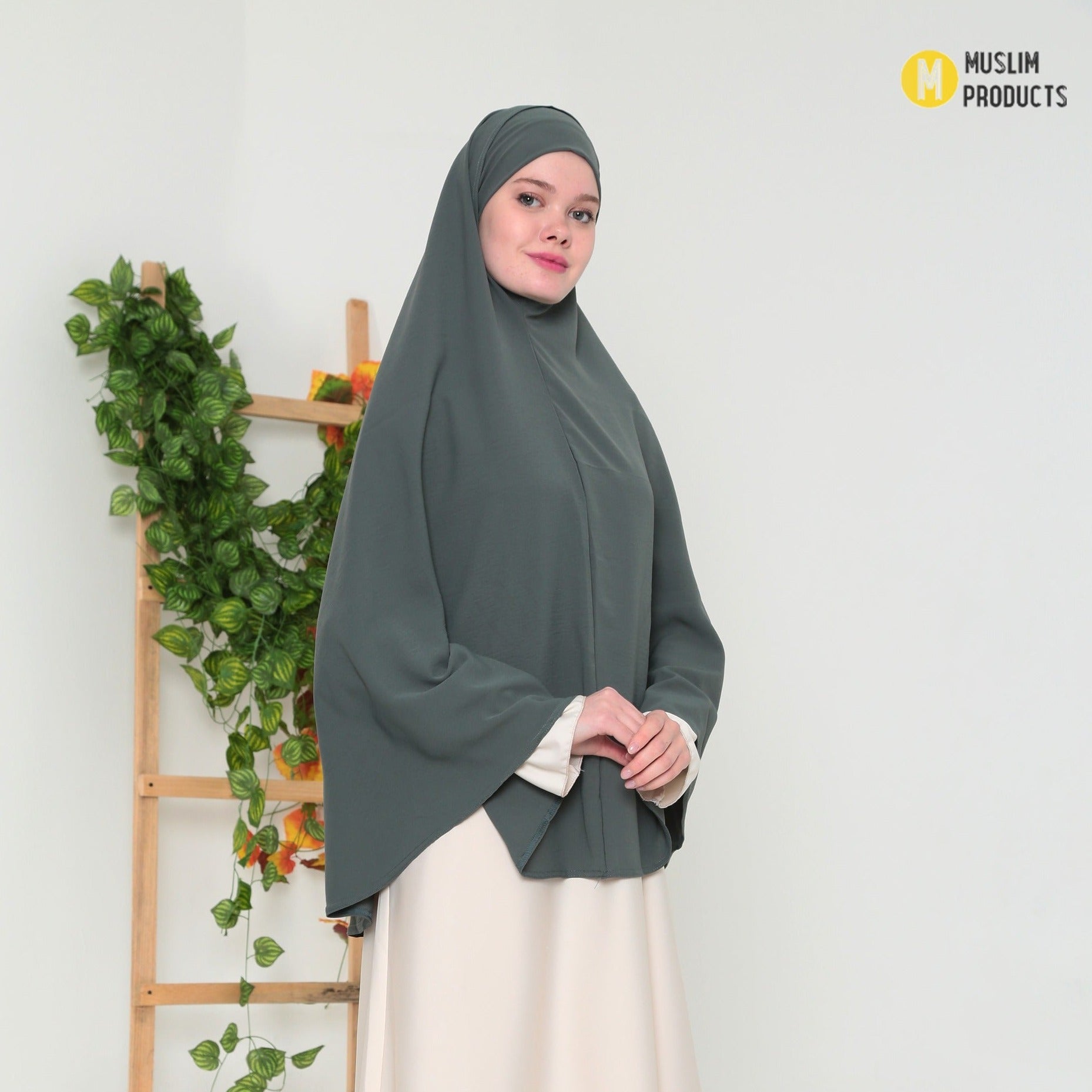 Saudi Heup Khimar Witgroen