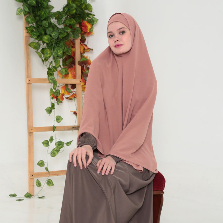 Saudi Heup Khimar Bruin Roze
