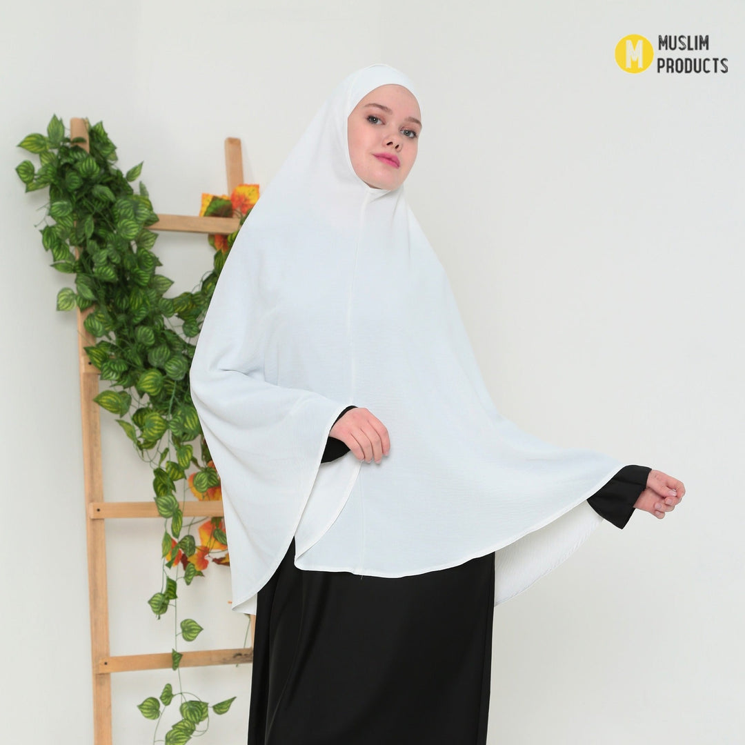 Saudi Heup khimar Gebroken Wit