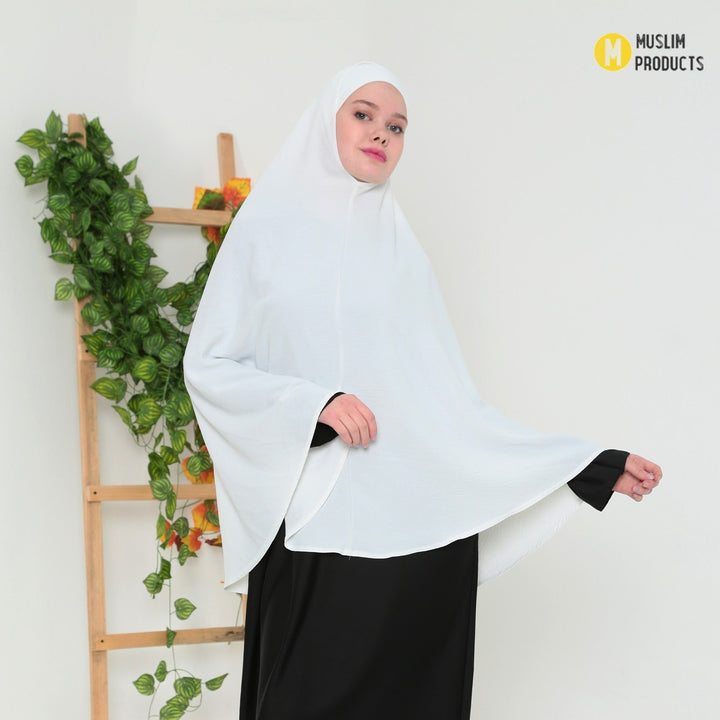Saudi Heup khimar Gebroken Wit