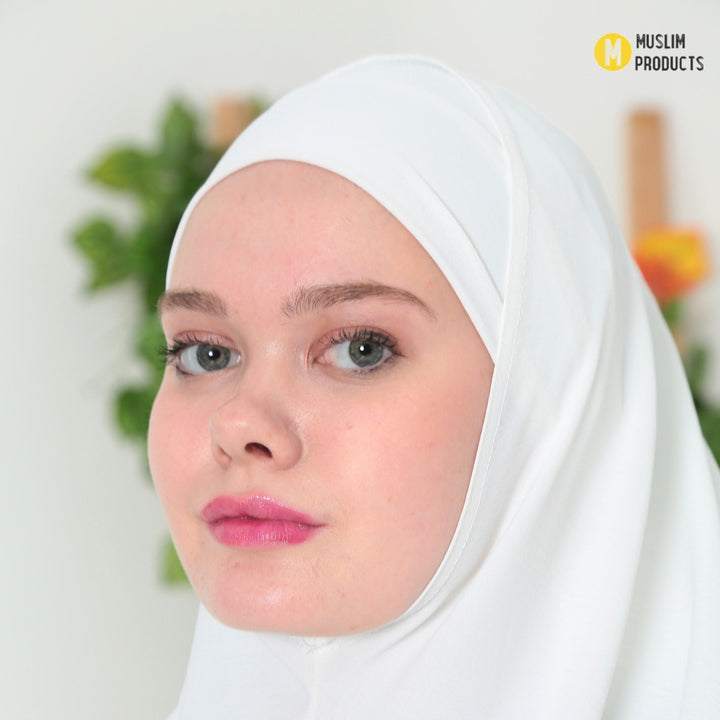 Saudi Heup khimar Gebroken Wit