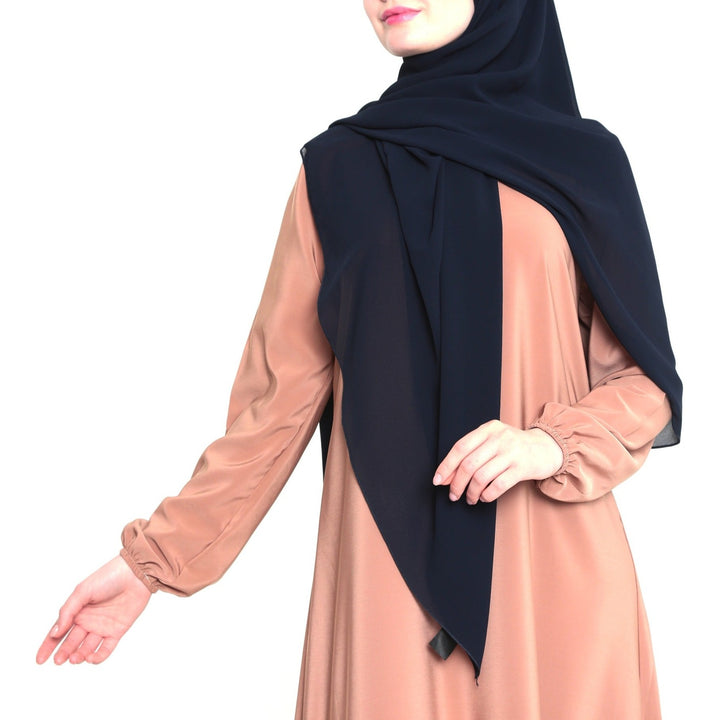 Grote Hoofddoek Chiffon Donkerblauw