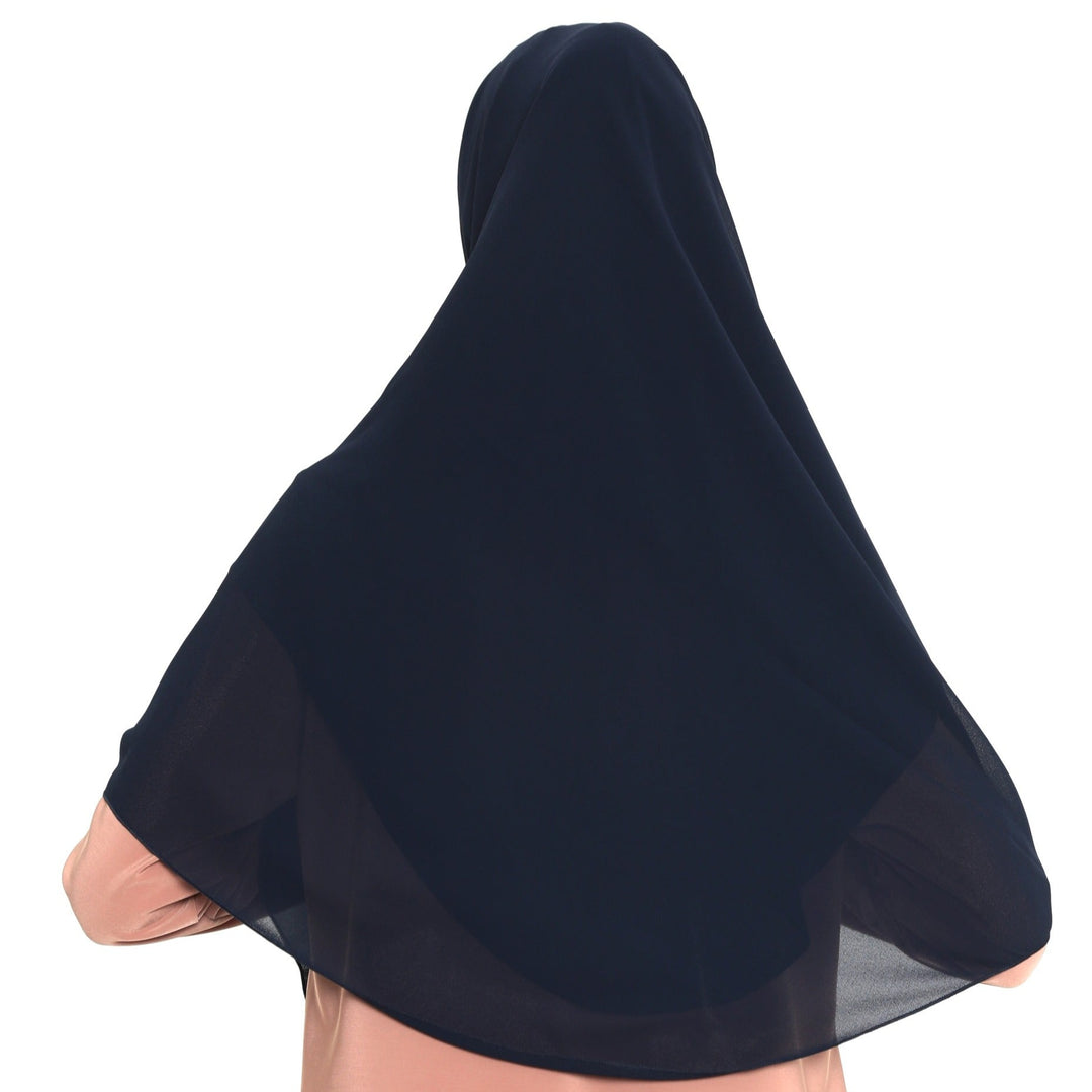 Grote Hoofddoek Chiffon Donkerblauw