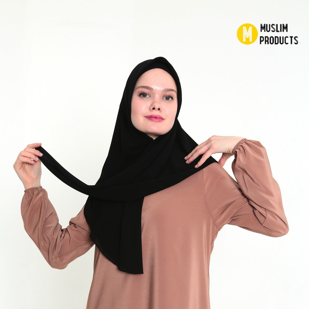 Hoofddoek Crepe (Ovaal) Zwart