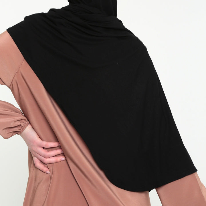 Instant Praktische Jersey Hijab Zwart