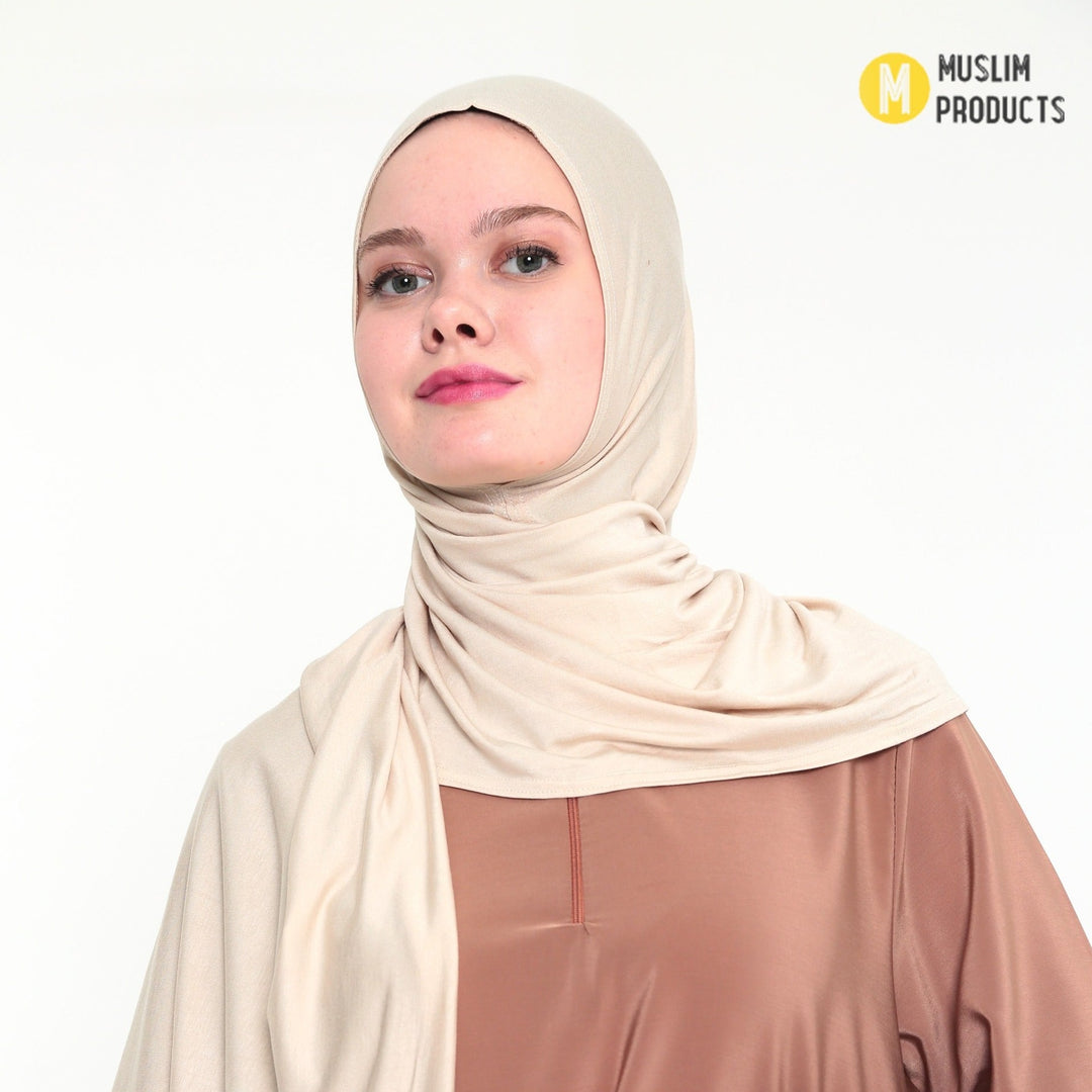 Instant Praktische Jersey Hijab Crème