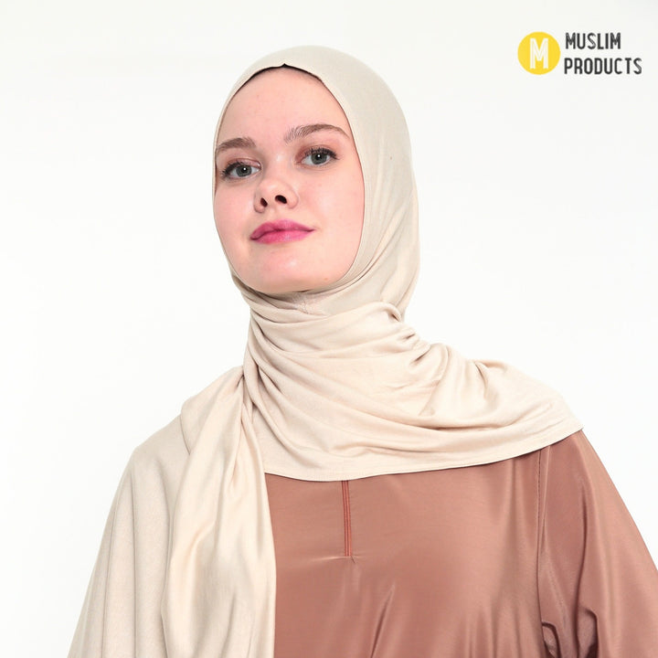 Instant Praktische Jersey Hijab Crème