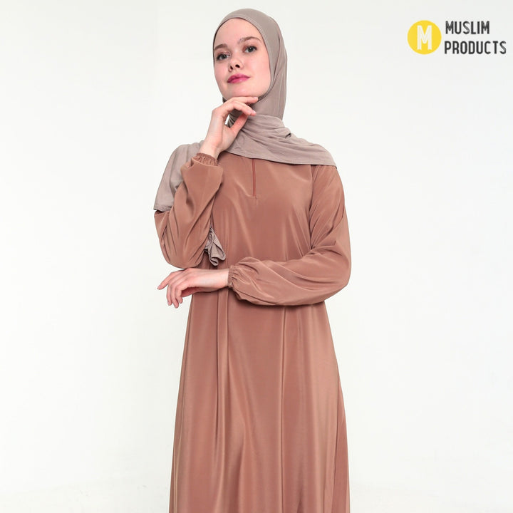 Instant Praktische Jersey Hijab Donker Beige