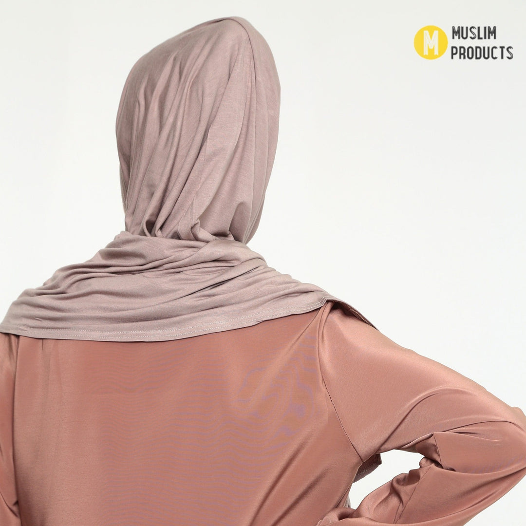 Instant Praktische Jersey Hijab Donker Beige