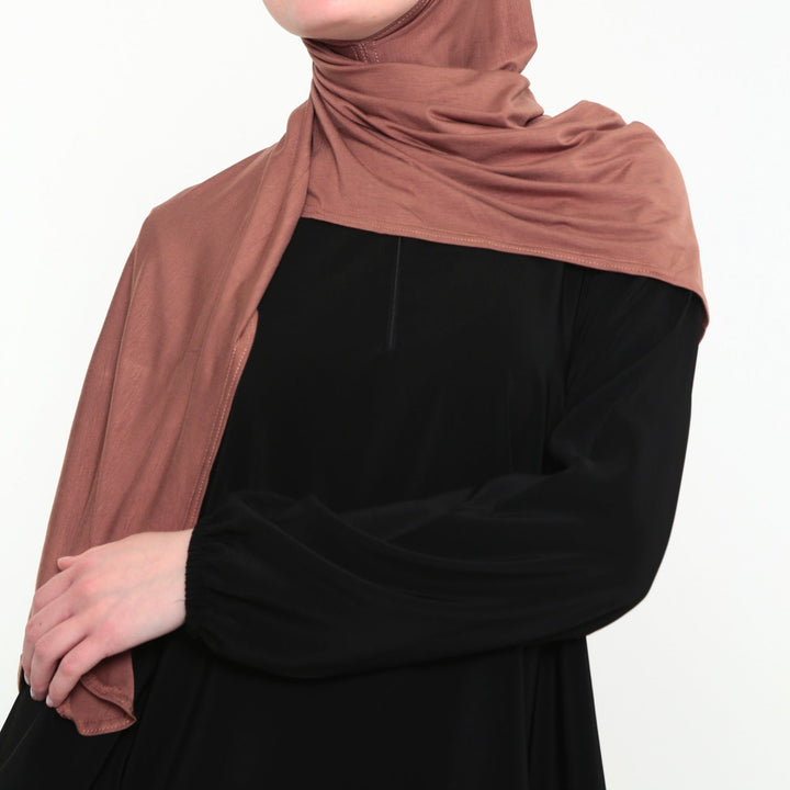 Instant Praktische Jersey Hijab Taupe Crème
