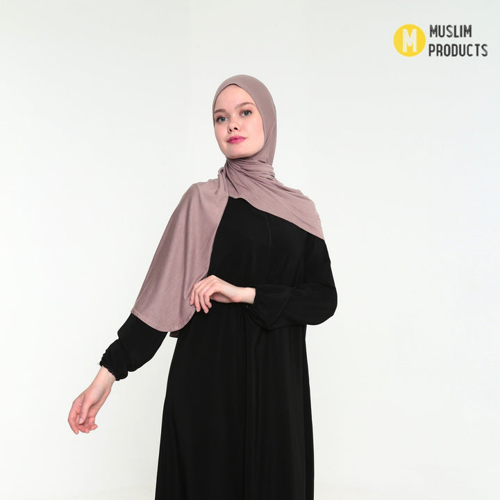 Instant Praktische Jersey Hijab Lila Paars
