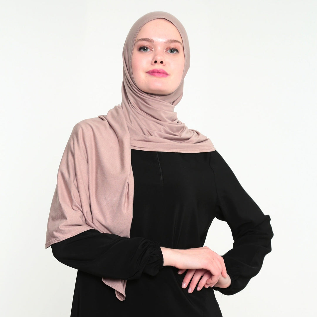 Instant Praktische Jersey Hijab Beige