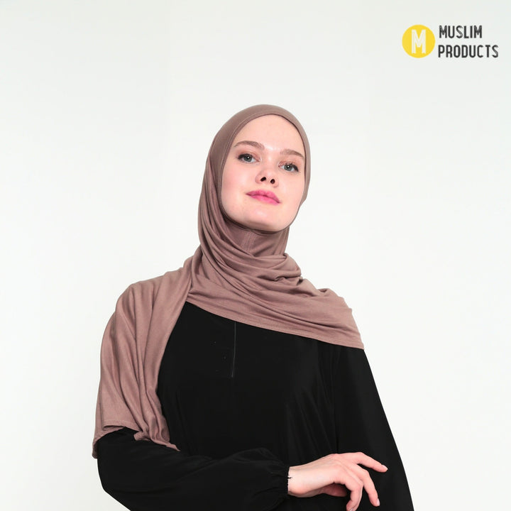 Instant Praktische Jersey Hijab Taupe