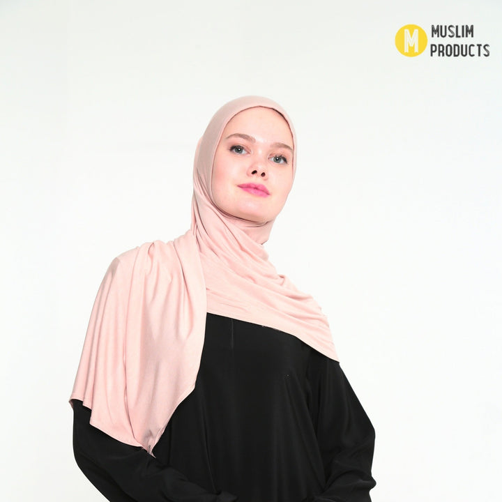 Instant Praktische Jersey Hijab Abrikoos