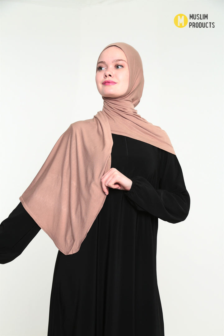 Instant Praktische Jersey Hijab Beige Creme