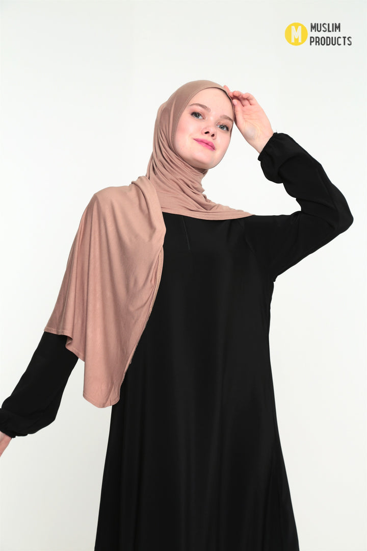 Instant Praktische Jersey Hijab Beige Creme
