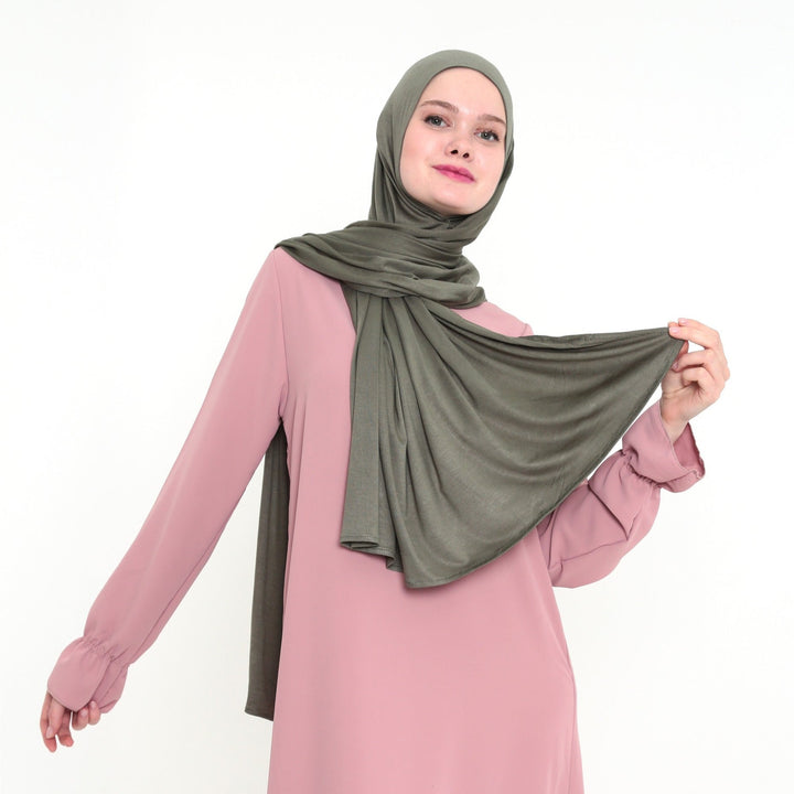 Jersey Hijab 165×65 Witgroen