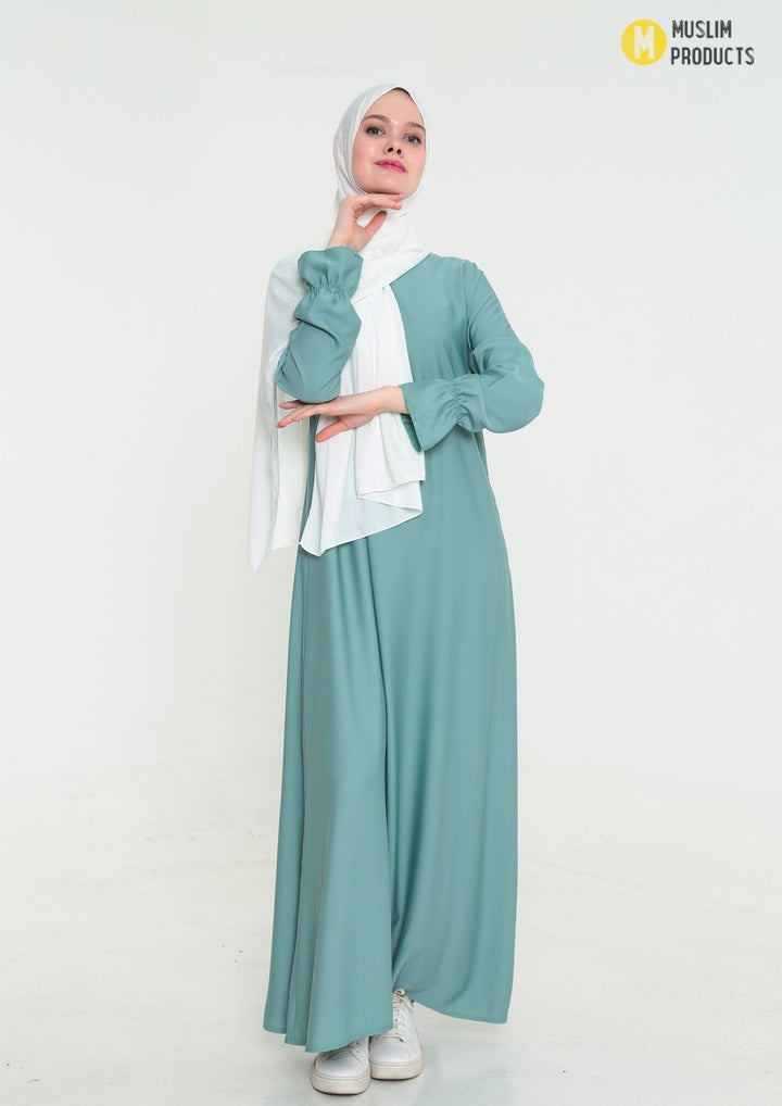 abaya satijn - lichtblauw