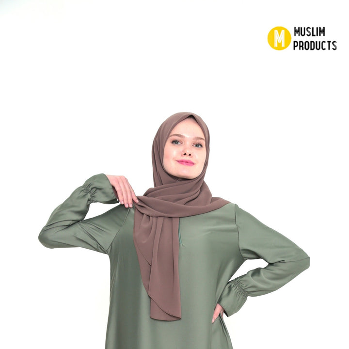 Hoofddoek Crepe (Ovaal) Taupe