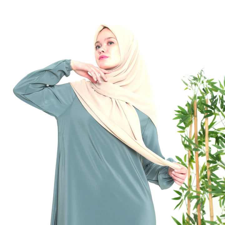 Hoofddoek Crepe (Ovaal) Licht Beige