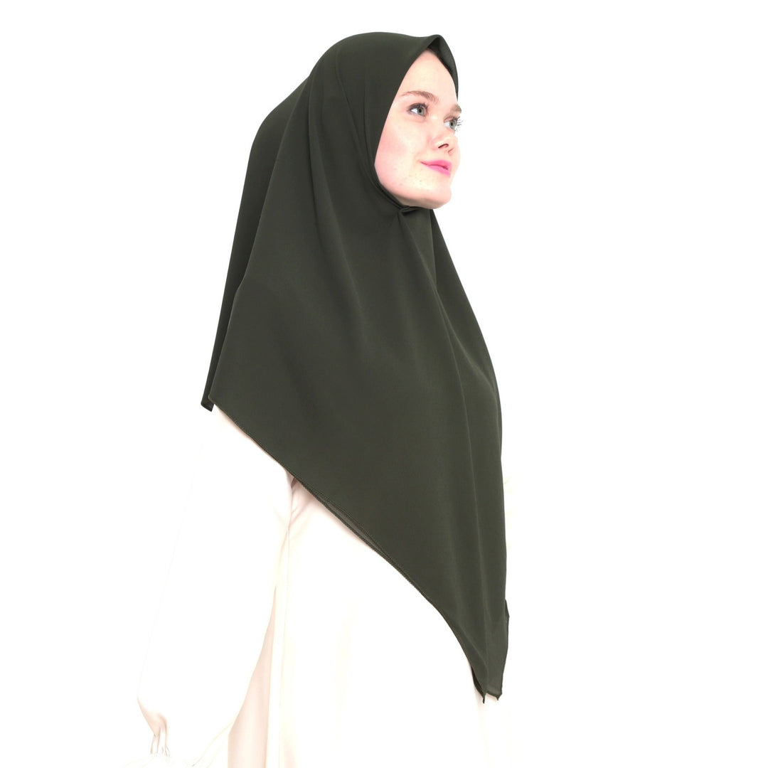 Hoofddoek Crepe (Ovaal) Leger Groen