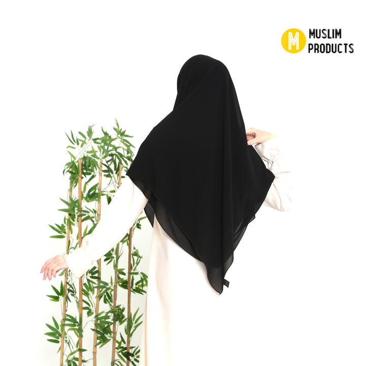 Grote Hoofddoek Chiffon Zwart