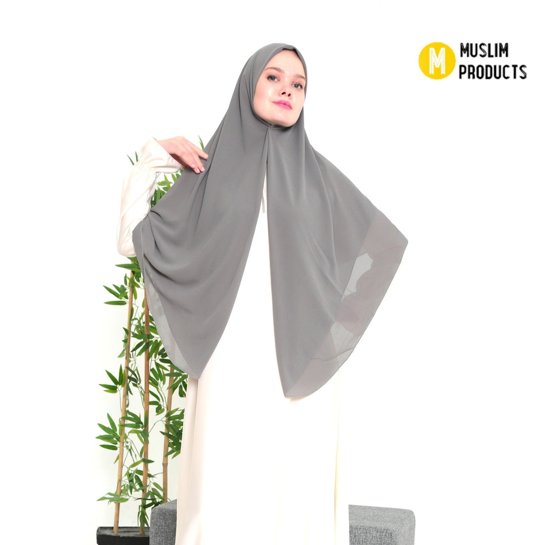 Grote Hoofddoek Chiffon grijs