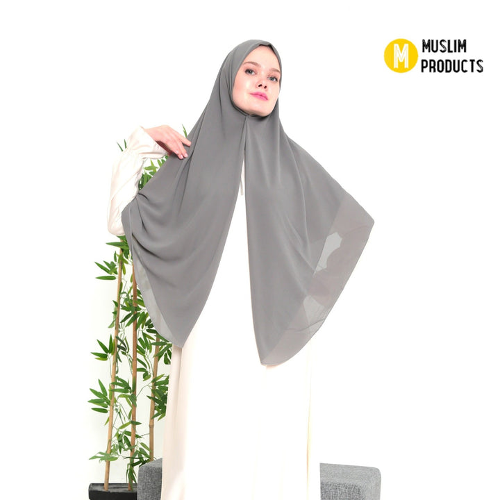 Grote Hoofddoek Chiffon grijs