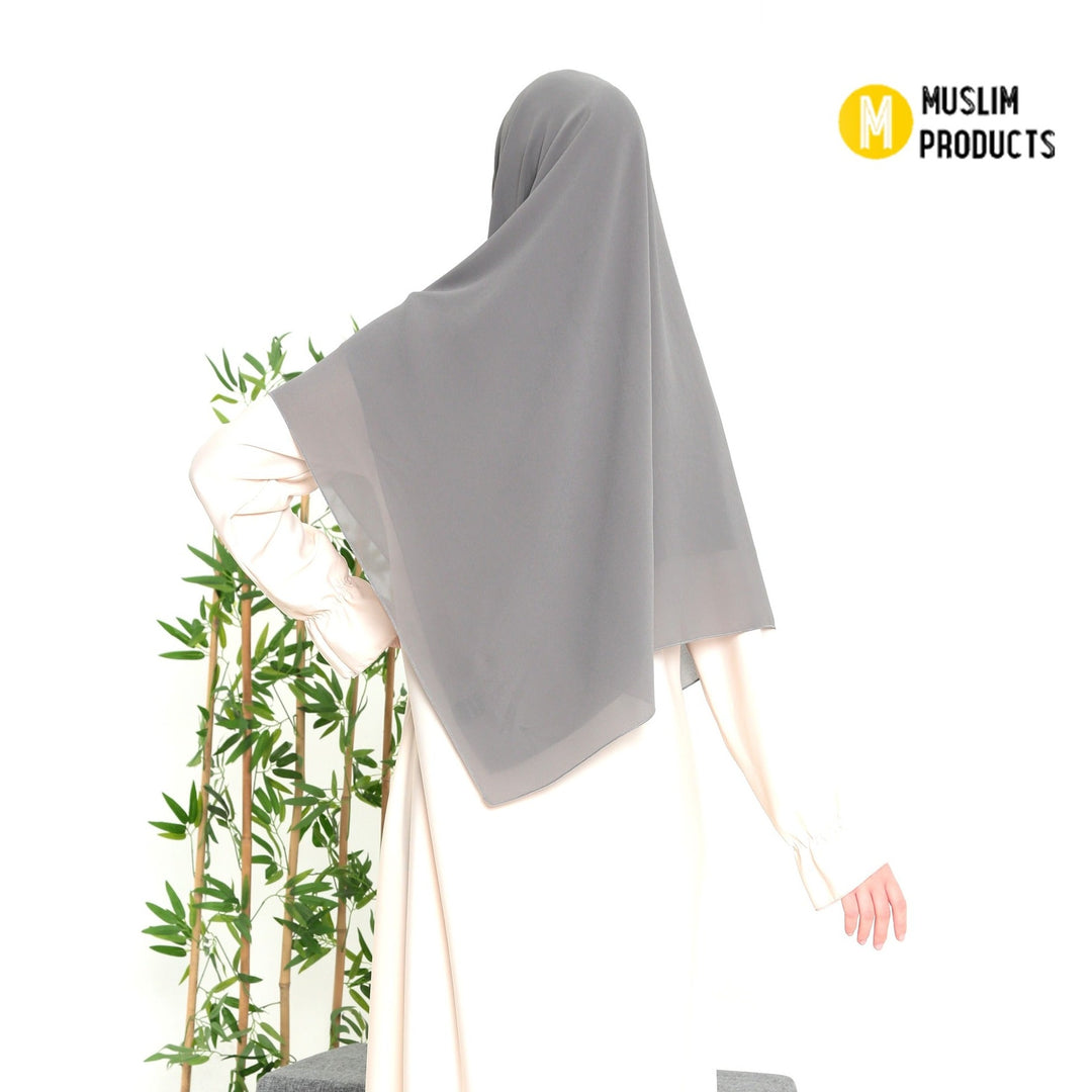 Grote Hoofddoek Chiffon grijs