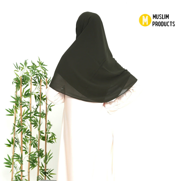 Grote Hoofddoek Chiffon Leger Groen