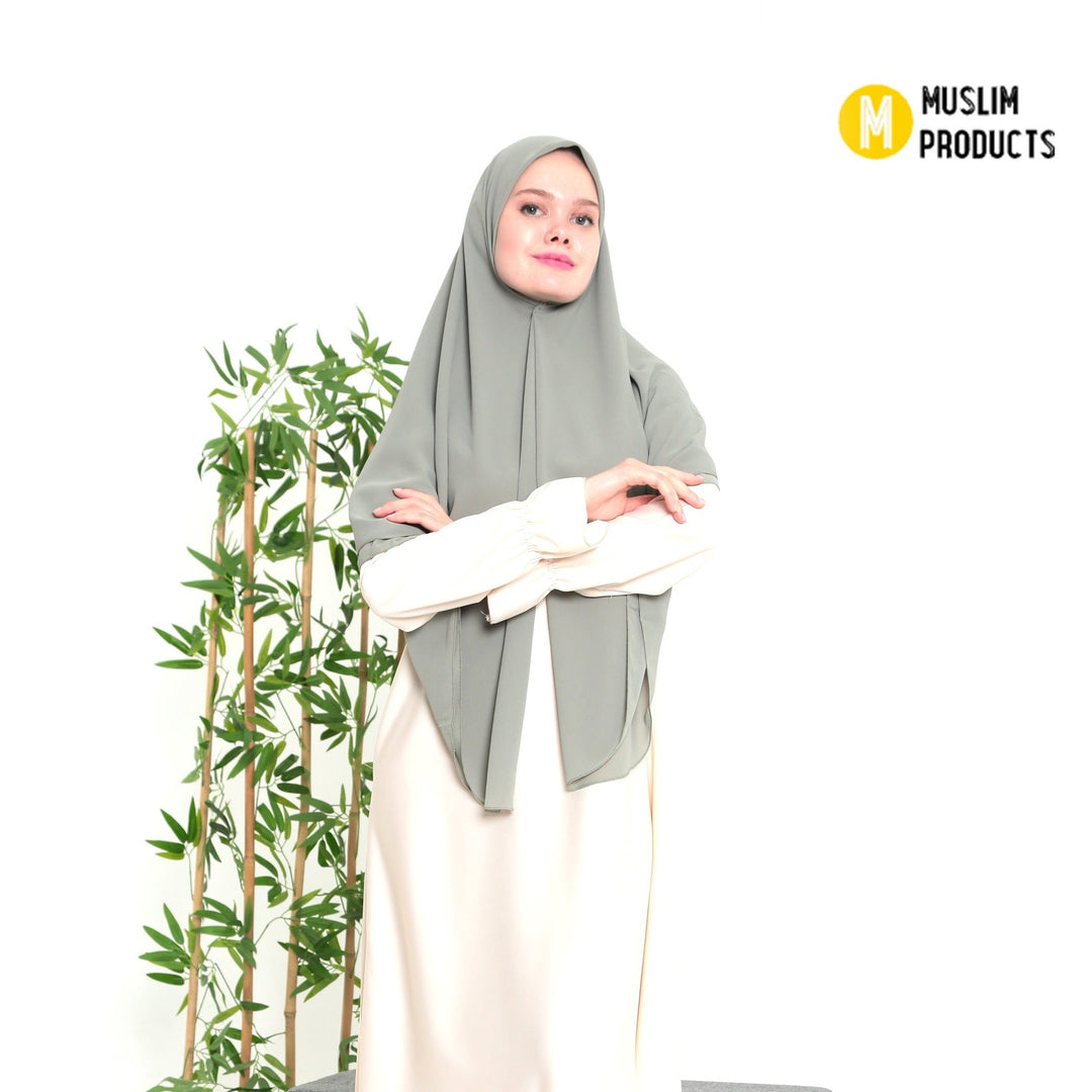 Grote Hoofddoek Chiffon Witgroen