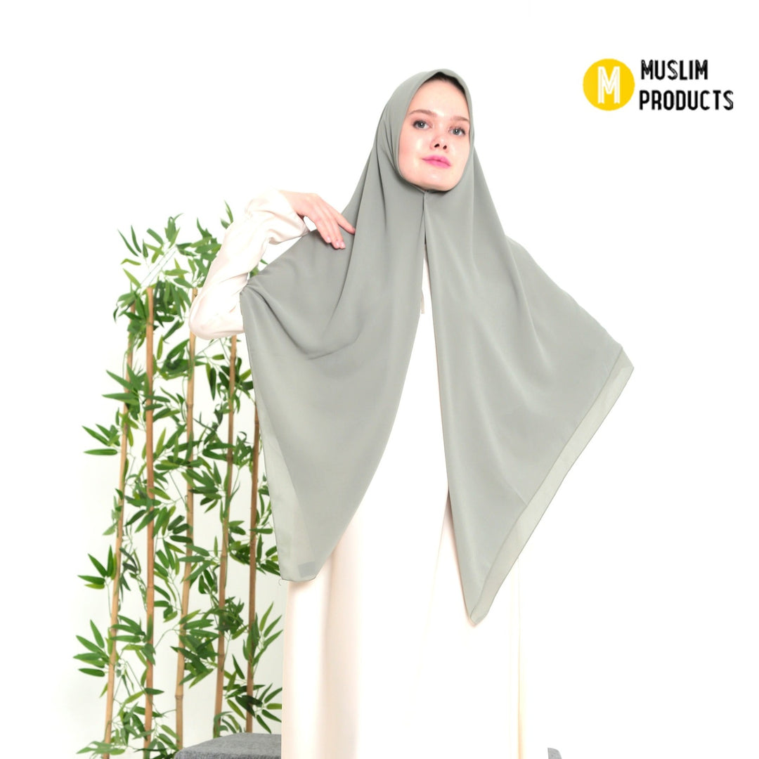 Grote Hoofddoek Chiffon Witgroen