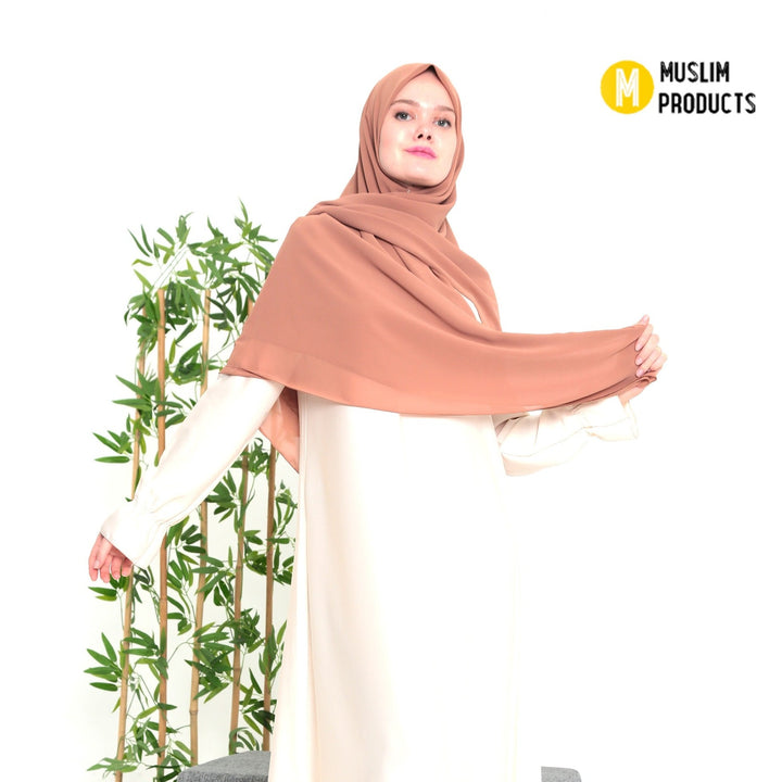 Grote Hoofddoek Chiffon Zalm
