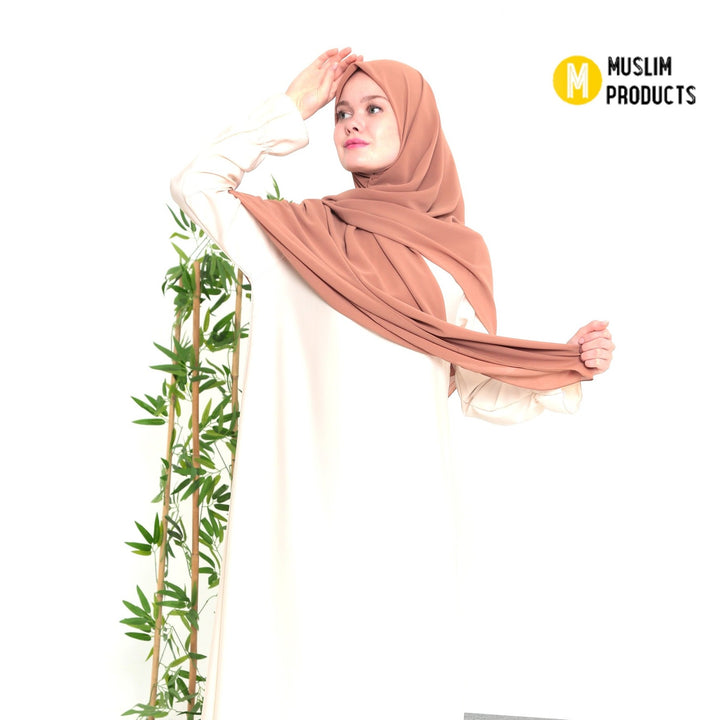 Grote Hoofddoek Chiffon Zalm