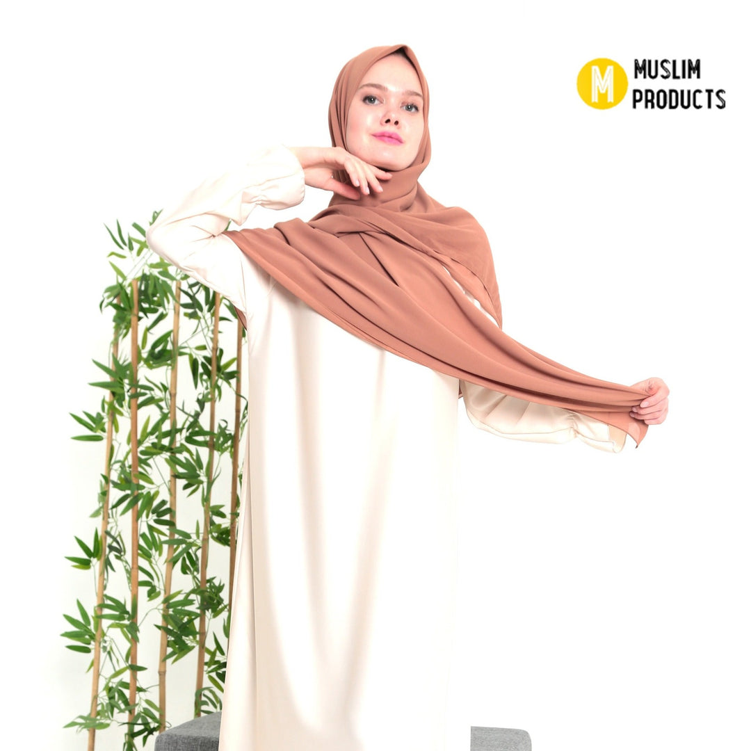 Grote Hoofddoek Chiffon Zalm
