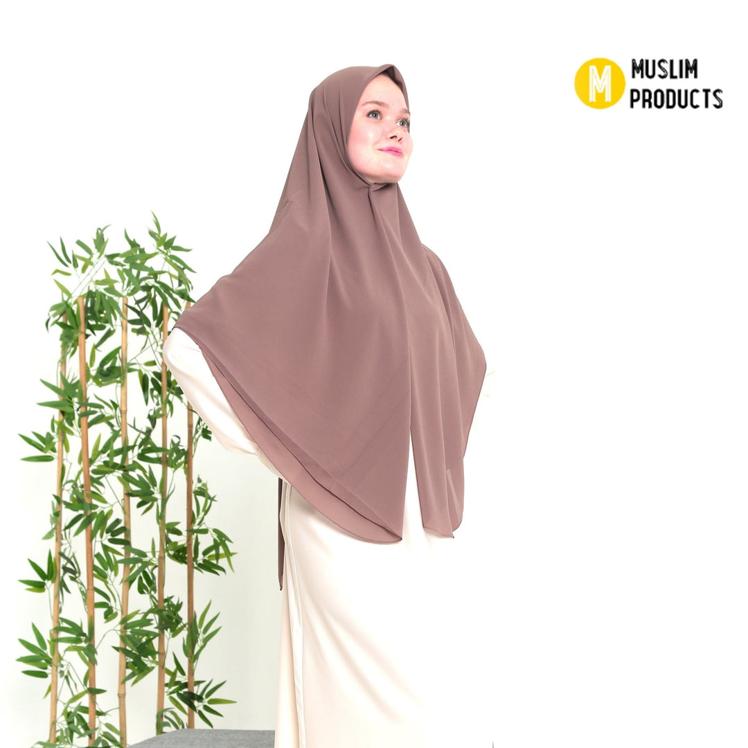 Grote Hoofddoek Chiffon Bruin Paars