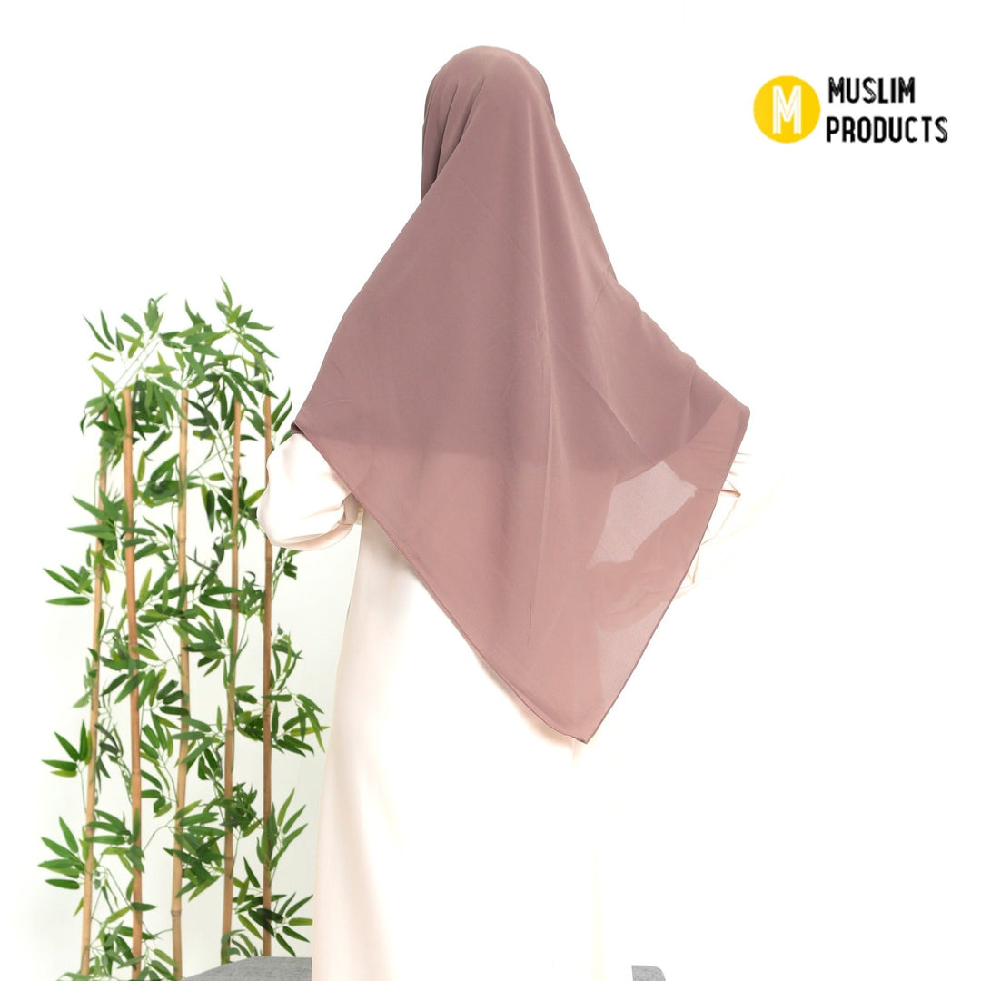 Grote Hoofddoek Chiffon Bruin Paars