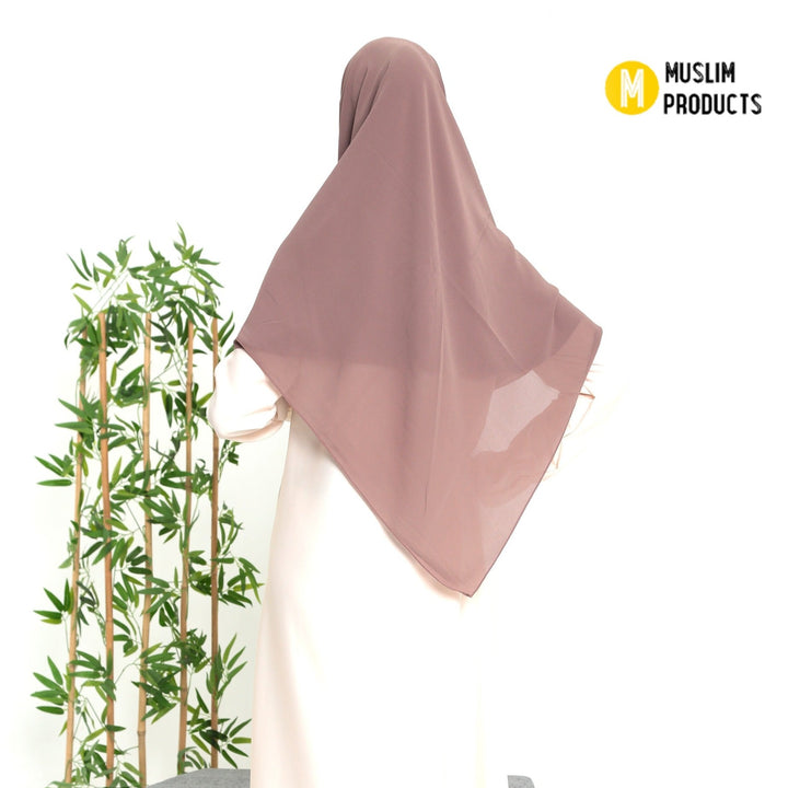 Grote Hoofddoek Chiffon Bruin Paars