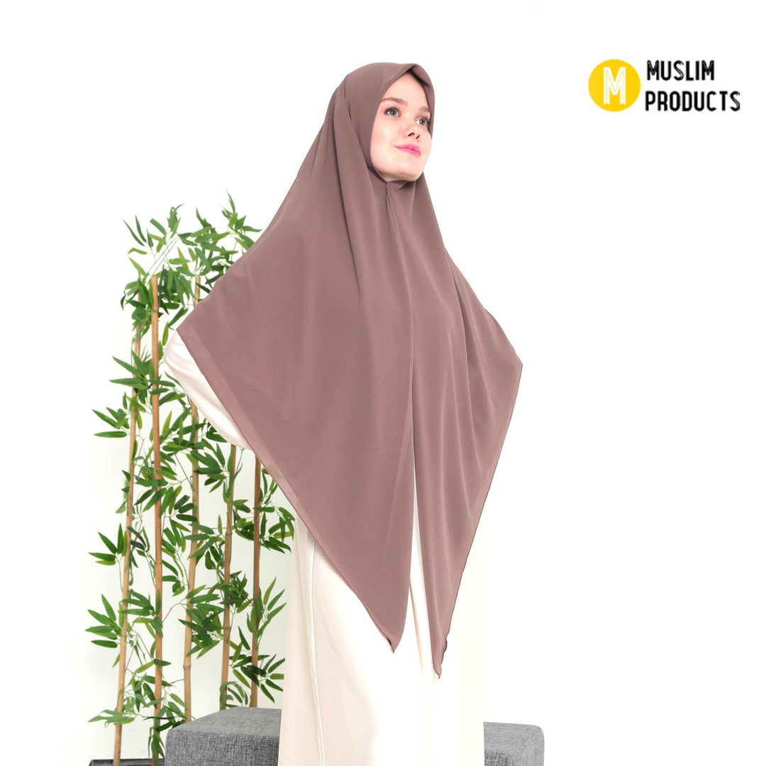 Grote Hoofddoek Chiffon Bruin Paars