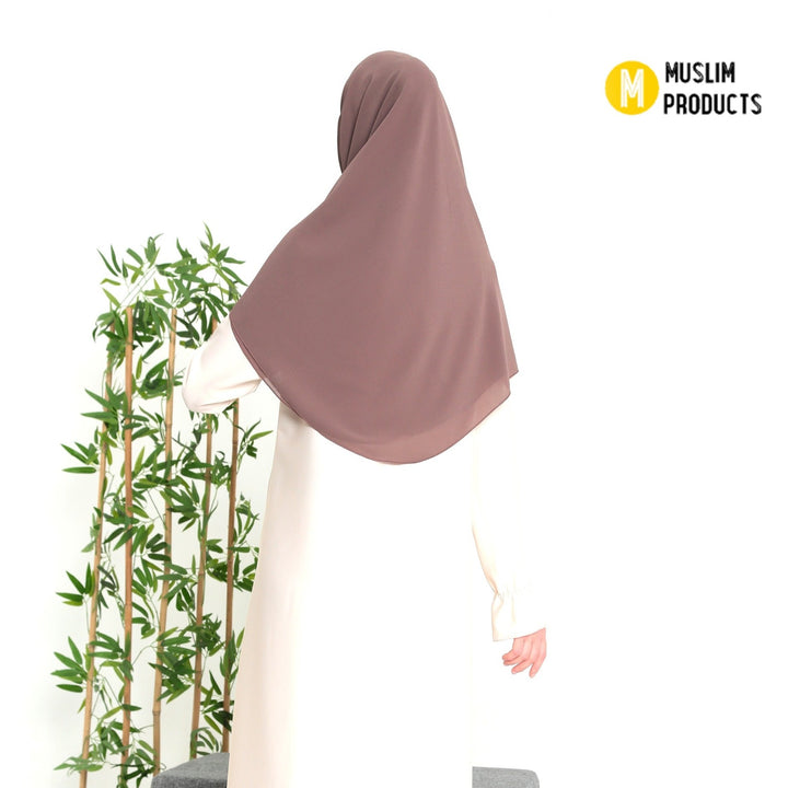 Grote Hoofddoek Chiffon Bruin Paars