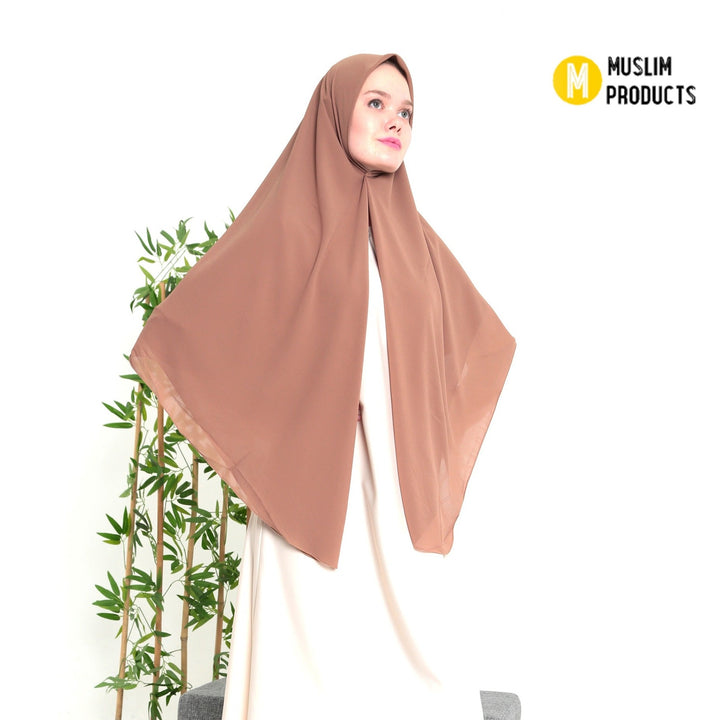Grote Hoofddoek Chiffon Bruin Taupe