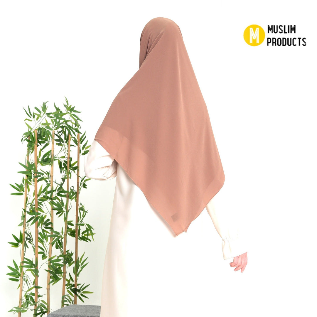 Grote Hoofddoek Chiffon Bruin Taupe