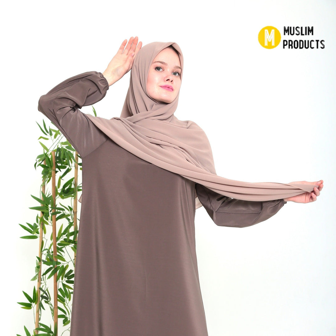 Grote Hoofddoek Chiffon Taupe