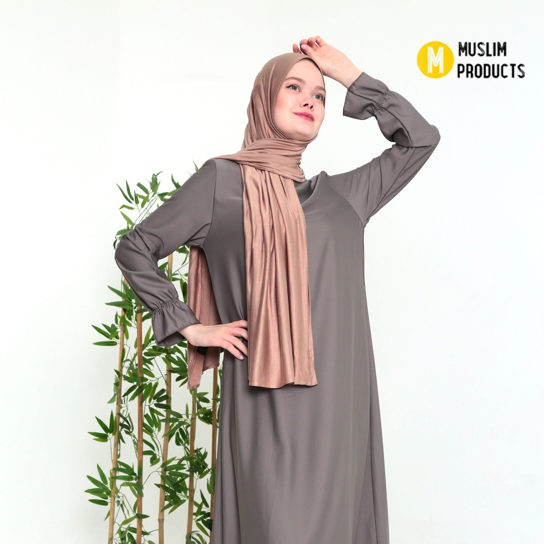Maxi Jersey Sjaal Breed 75×190 Goud Bruin